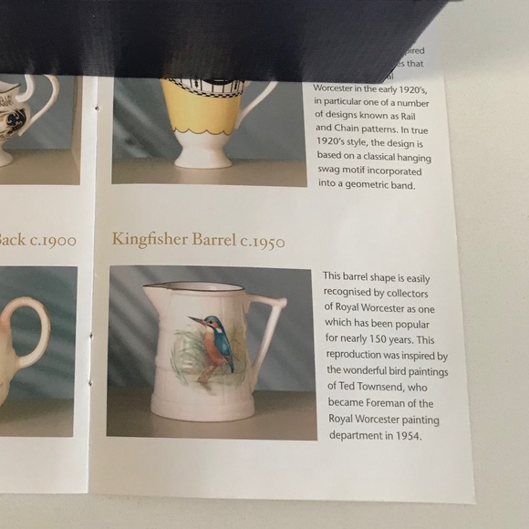 Vintage Royal Worcester Porcelain China Mini Barrel Kingfisher Pitcher Jug NIB - Picture 8 of 8